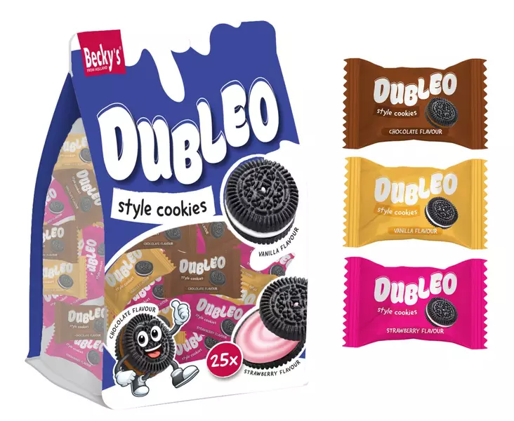 Dubleo Style kakor 25 st 118 g, choklad, jordgubb och vanilj - Kakor och snacks - 8713305822032 - 1