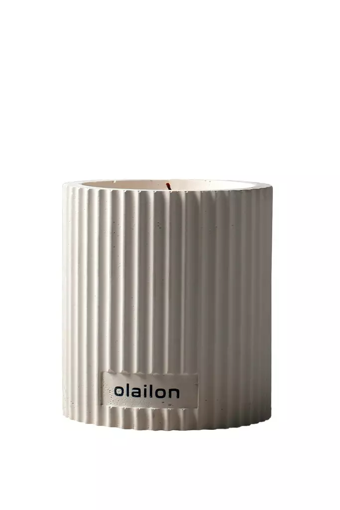 Doftljus Aberto Design Damla Vit Betong Vanilj Ros 8x9 cm - Ljus och lyktor - 8684282969082 - 1