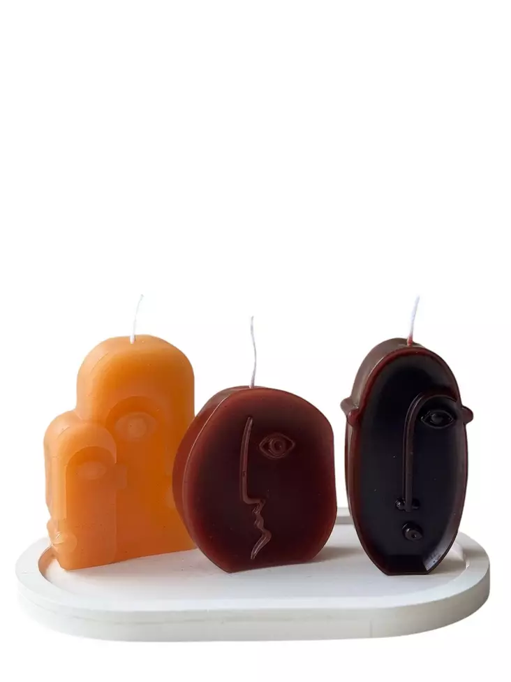 Doftljus Set Aberto Design Glamour Candle Flerfärgad Betong Soya 3x5x9 cm 8x7x3 cm 10x5x3 cm 18x9x2 cm - Ljus och lyktor - 8684283555512 - 1