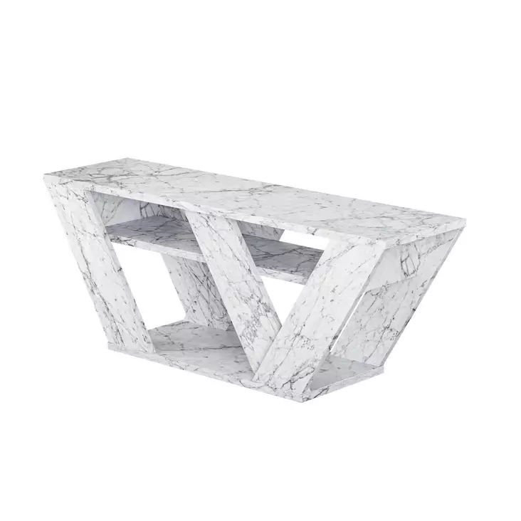 TV-bänk Hanah Home Pipralla Carrara Marmormönster Spånskiva 110x40x30 cm - TV-bänkar - 8684283291502 - 1