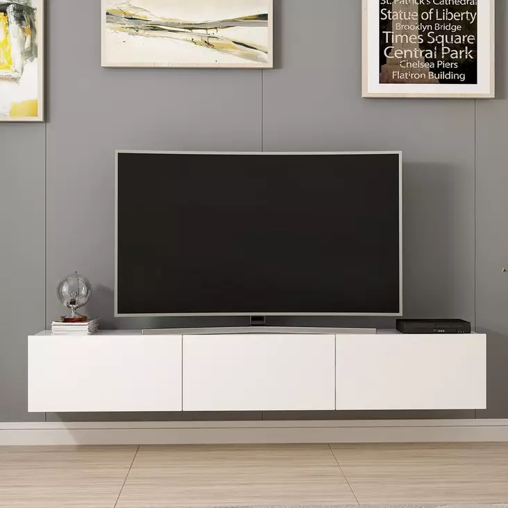 TV-bänk Hanah Home Rigel Vit Spånskiva 180x30x32 cm - TV-bänkar - 8683742462422 - 1