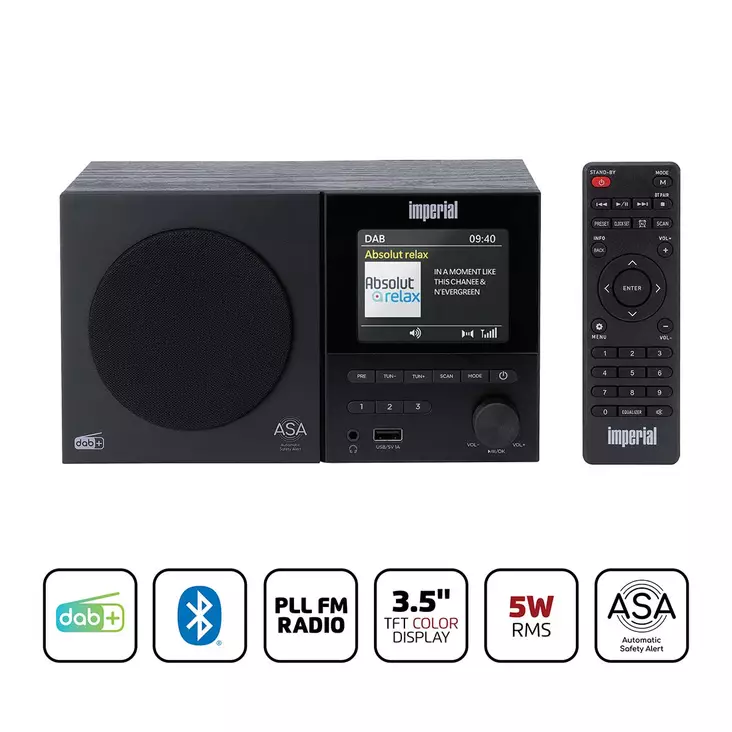 DABMAN-120BK DAB+, FM radio with BT,RC - Radioapparater - 8711902093732 - 1