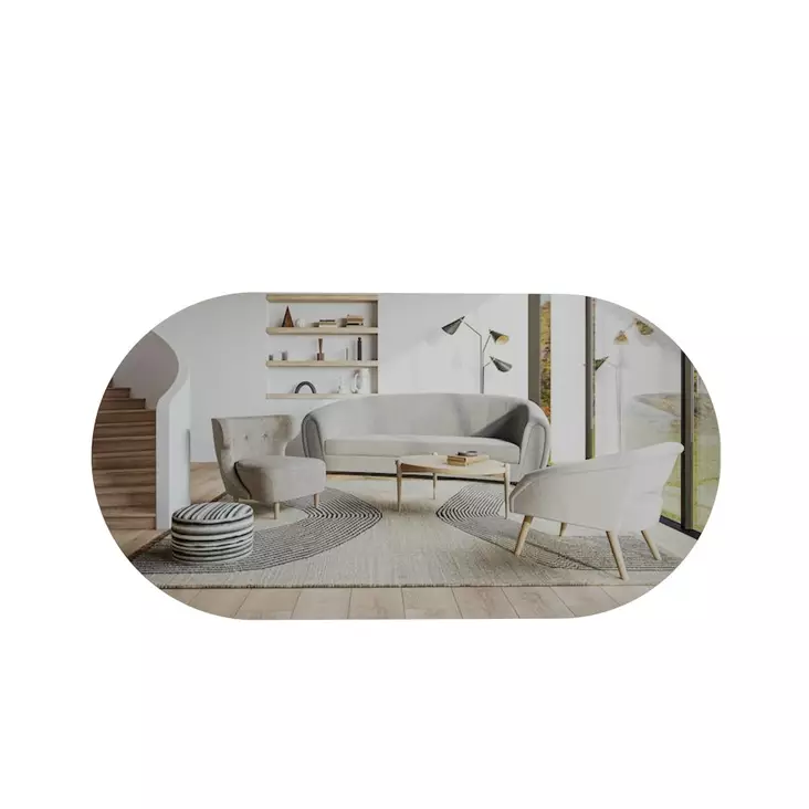 Spegel Hanah Home Riors Transparent Guld MDF 45x85x2,2 cm - Speglar - 8684282429692 - 1