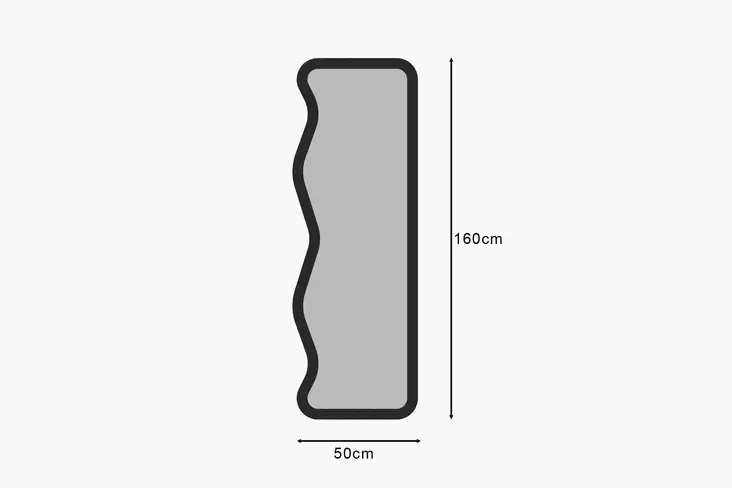 Spegel Hanah Home Asel Svart Mdf 50x160x2,2 cm - Speglar - 8684282546962 - 1