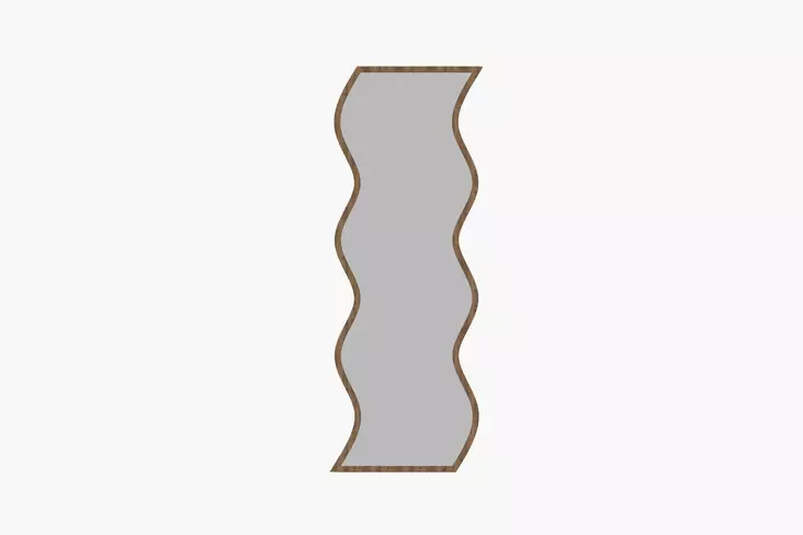 Spegel Hanah Home Safi Vit Valnöt MDF 40x120x2,2 cm - Speglar - 8684282667452 - 1