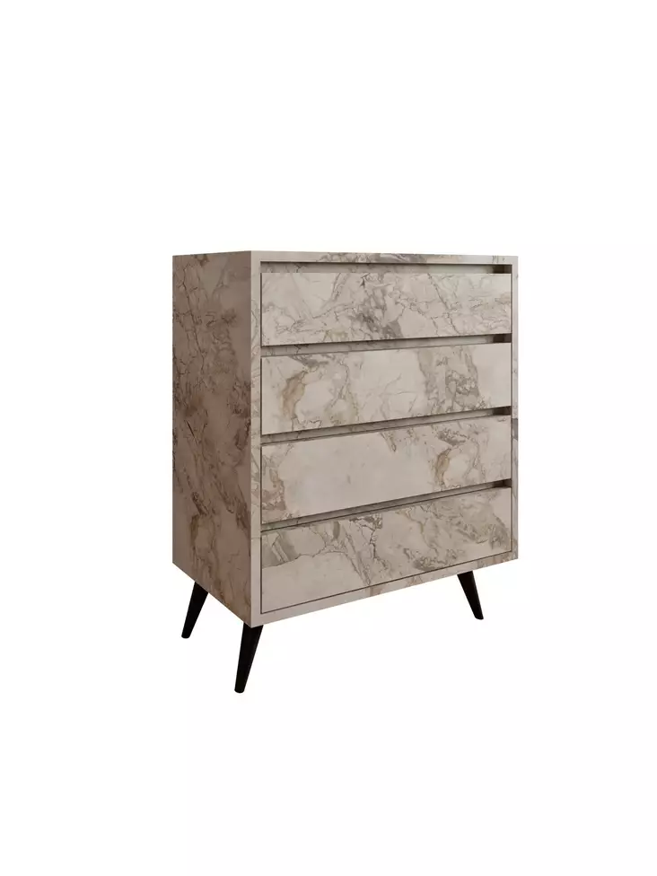 Byrå Hanah Home Suvera Ephesus Marmormönster Spånskiva 70x86x40 cm - Byråer och skåp - 8684283031382 - 1