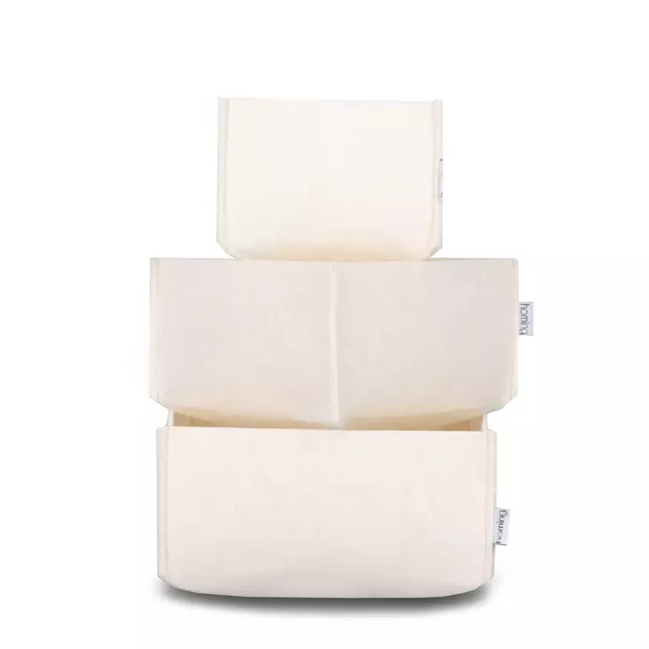 Skrivbordsorganisatör Aberto Design Felt Desk Organizer Set Cream Filt 22,5x22,5x10 cm 18x18x10 cm 14x14x10 cm - Förvaringslådor och korgar - 8683342858342 - 1