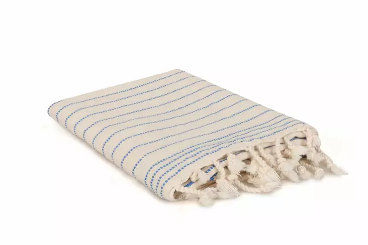 Fouta Mijölnir Blå Krämvit 100% Bomull 90x185 cm - Handdukar - 8683342757072 - 1
