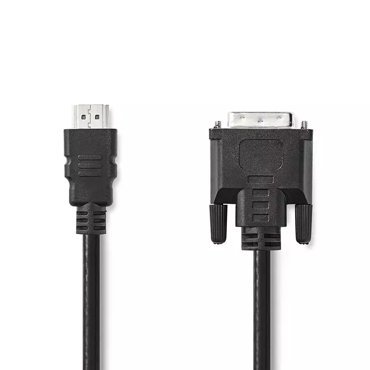 HDMI kabel | HDMI Kontakt | DVI-D 24+1-Pin Hane | 1080p | Nickelplaterad | 3.00 m | Rak | PVC | Svart | Label - HDMI-kablar - 5412810420742 - 1