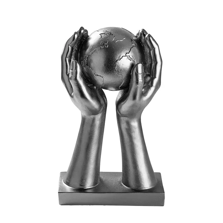 Dekorativ Objekt Aberto Design Silver Polyester 18x30x9 cm - Dekorationer, prydnadsföremål - 8683743851812 - 1