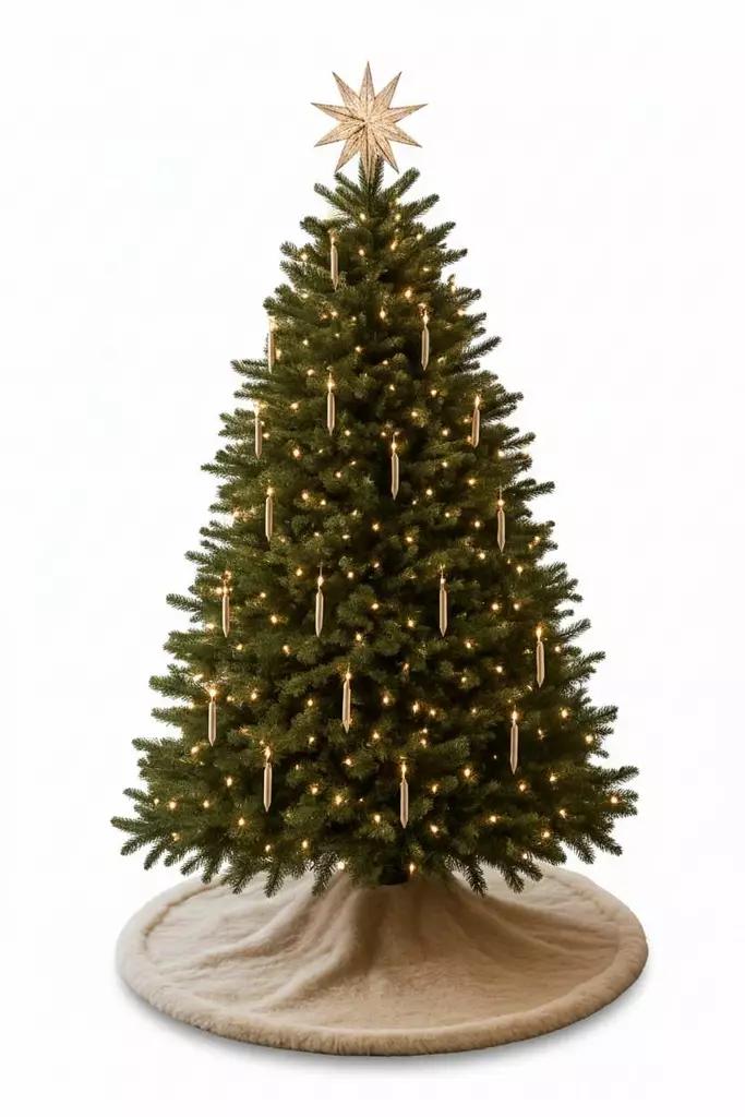 Julgransmatta Aberto Design Yilbasi Beige Polyester 100x100 cm - Juldekorationer och textilier - 8684283712892 - 1