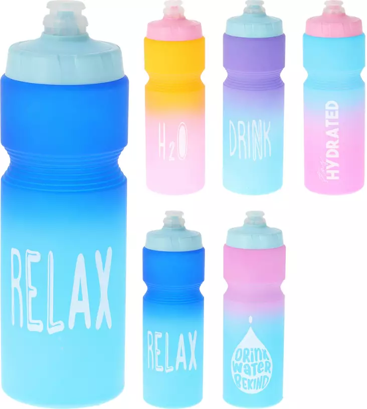 Dryckesflaska 1000 ml LDPE skruvkork färgglad text - Vattenflaskor - 8721037100472 - 1