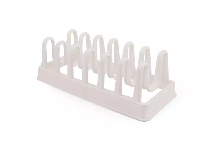 Lockställ för grytlock, vitt, 17,5 x 12 x 35,5 cm, BPA-fri, platsbesparande - Dagliga köksartiklar - 8683743010332 - 1