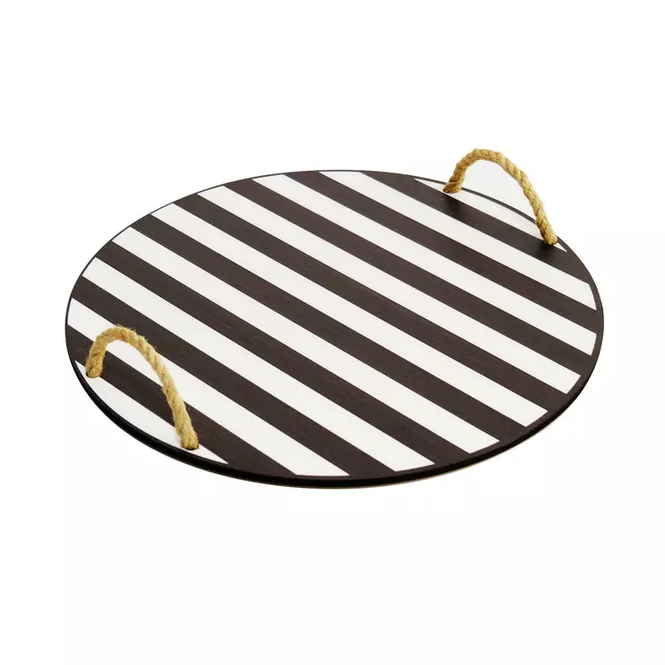 Bricka Hermia Svart Vit Trä 34,5x34,5 cm - Serveringsfat - 8682870862722 - 1