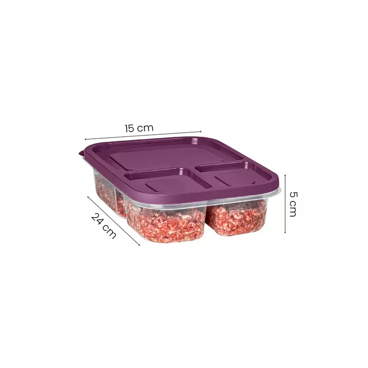Förvaringslåda Set Hermia Lila Plast 4 Delar - Matlådor och matförvaringsbehållare - 8684282831952 - 1
