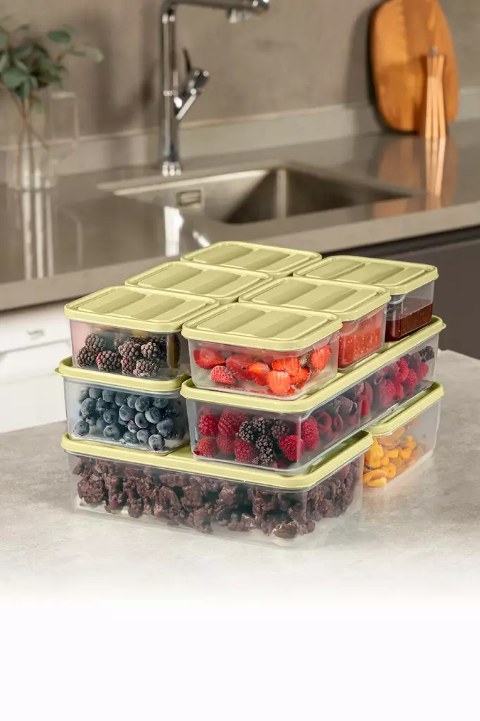 Förvaringslåda Set Hermia Gul Plast 10 Delar - Matlådor och matförvaringsbehållare - 8684283210152 - 1