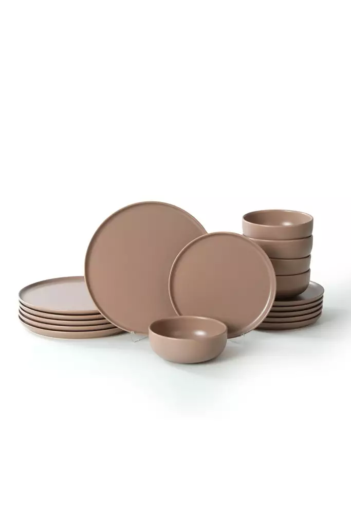 Matsservis Hermia Taupe Keramik 18 Delar - Serveringsfat - 8684282139362 - 1