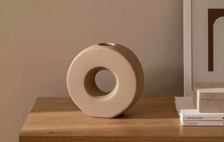 Vas Aberto Design CY0167 Ljusbrun Keramik 20x8x19 cm - Hängande blomkrukor och vaser - 8684282979562 - 1