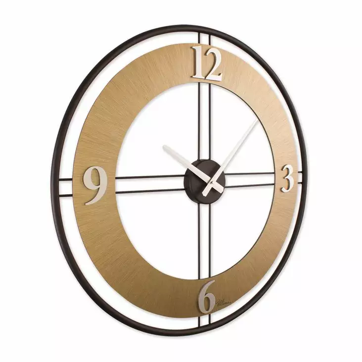 Väggklocka Wallity Guld Svart Stål/MDF 62x62 cm - Väggklockor - 8684283520022 - 1