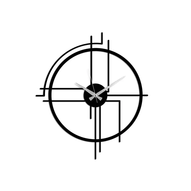 Väggklocka Metall Wallity Svart Metall 49x43 cm - Väggklockor - 8683742829782 - 1