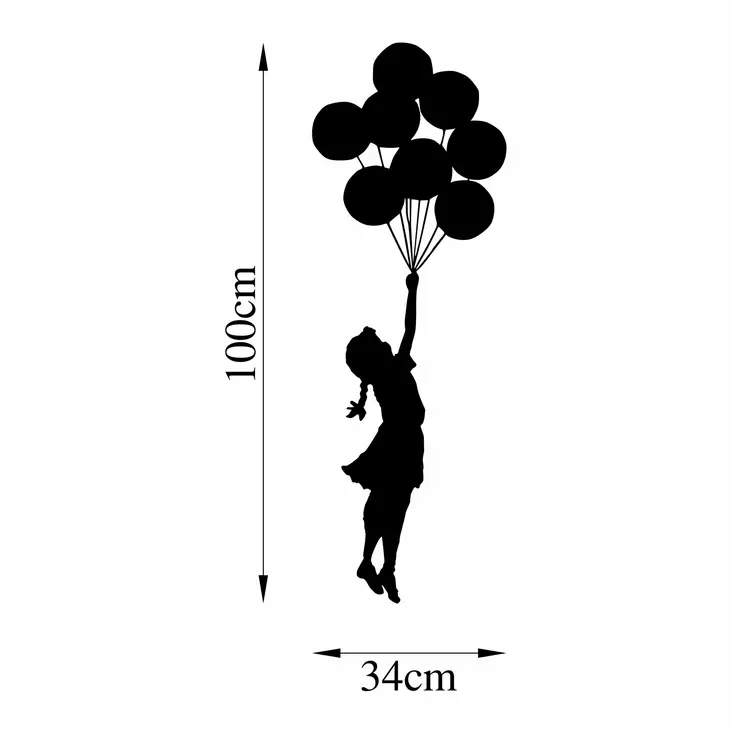 Väggdekor Metall Wallxpert Banksy Svart Metall 100x34 cm - Dekorationer, prydnadsföremål - 8683743016822 - 1