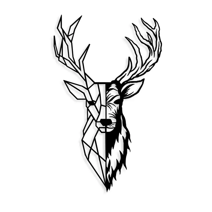 Väggdekor Metall Wallxpert Red Deer Svart Metall 42x70 cm - Dekorationer, prydnadsföremål - 8683743841752 - 1