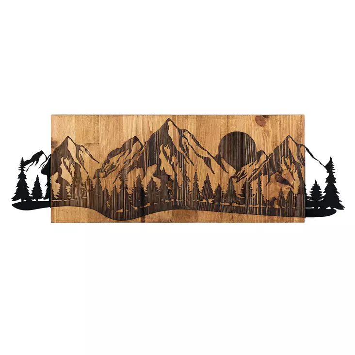 Dekorativ väggdekoration i svart valnöt, 75,5 x 24,5 cm, hållbar, tidlös, elegant - Dekorationer, prydnadsföremål - 8683743680412 - 1