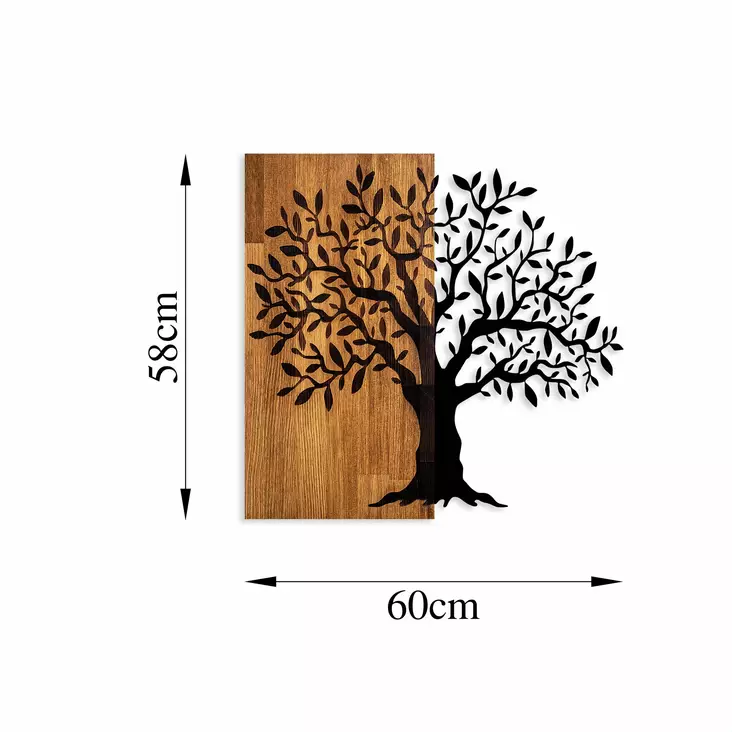 Väggdekor Trä Wallity Mysterious Tree Valnöt/Svart Trä/Metall 58x60 cm - Dekorationer, prydnadsföremål - 8683743026982 - 1