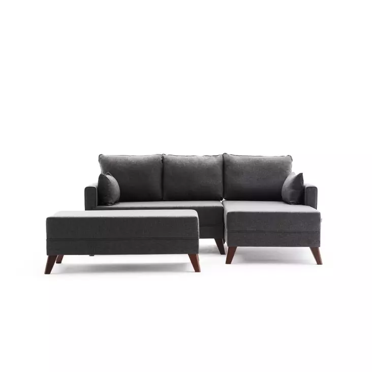 Hörnbäddsoffa Atelier del Sofa Bella Antracit Polyester 205x81x85 cm - Soffor - 8682870815612 - 1