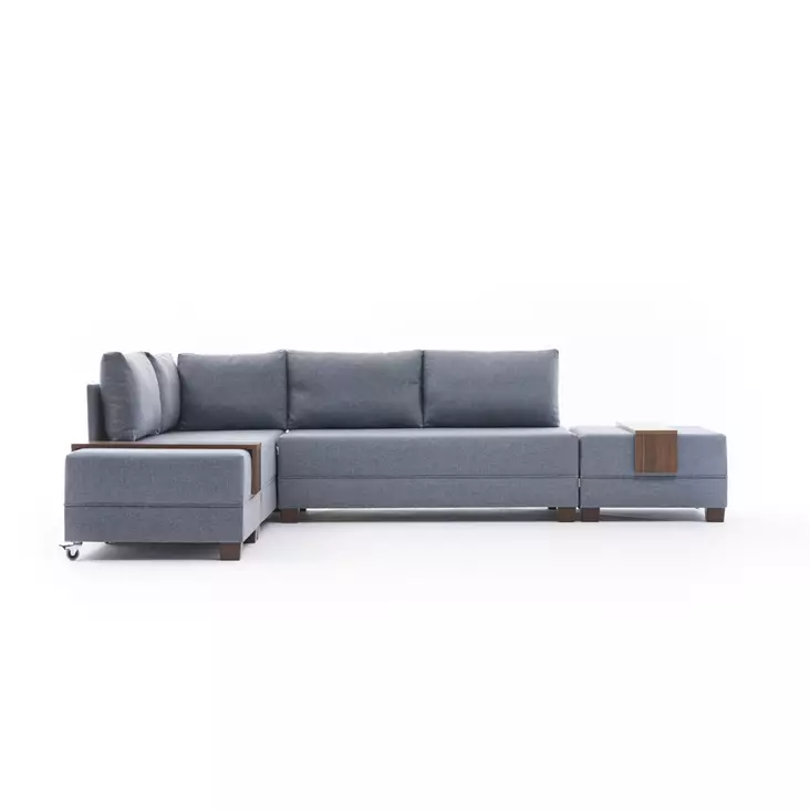 Hörnbäddsoffa Atelier del Sofa Fly Blå Bomull och Polyester 210x280x70 cm - Soffor - 8682870926752 - 1