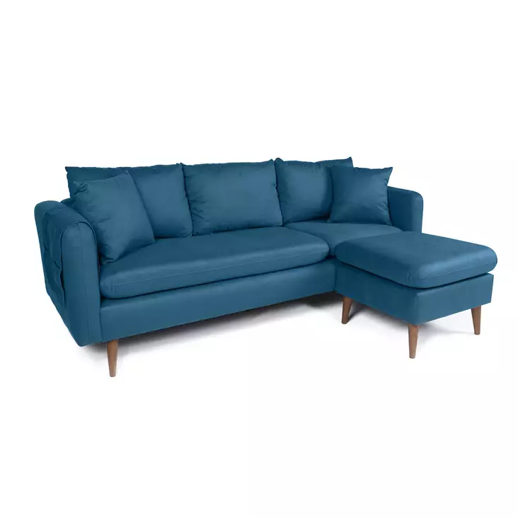 Hörnsoffa Atelier del Sofa Sofia Mörkblå Tyg 215x145x91 cm - Soffor - 8682870105072 - 1
