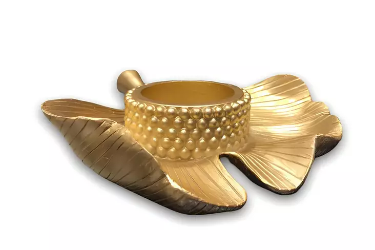 Dekorativ Objekt Aberto Design CY0342 Guld Polyester 13x14 cm - Dekorationer, prydnadsföremål - 8684283391332 - 1