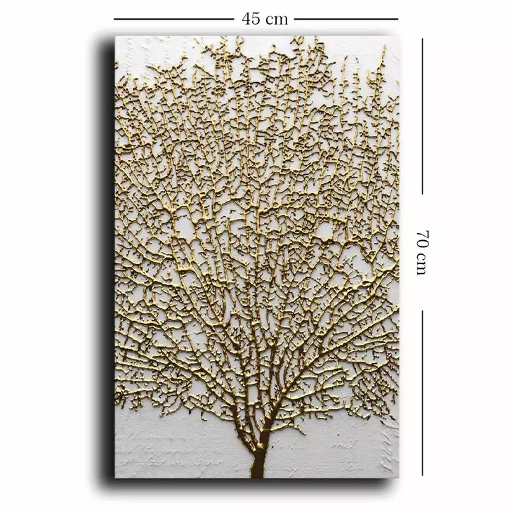 Canvastavla Wallity Guld Vit Canvas 45x70 cm - Tavlor och ramar - 8683743825622 - 1