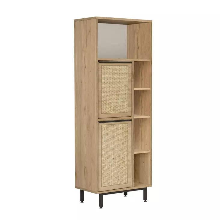 Badrumsskåp Hanah Home On10C Su Valnöt Spånskiva 60x161,6x35,5 cm - Badrumsmöbler - 8684282369462 - 1