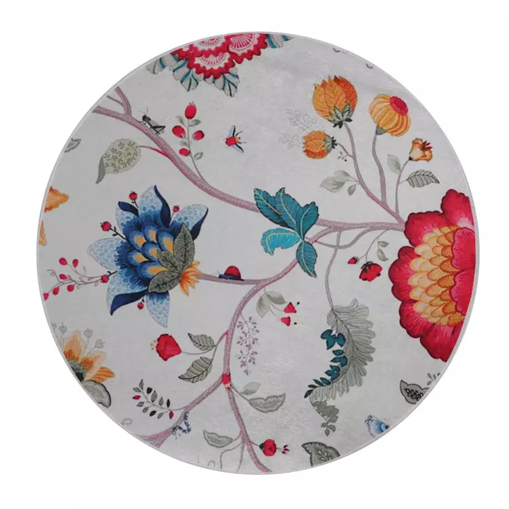 Badrumsmatta, flerfärgad, Diameter 140 cm, antibakteriell, maskintvättbar - Badrumsmattor och våtrumsmattor - 8681875665772 - 1