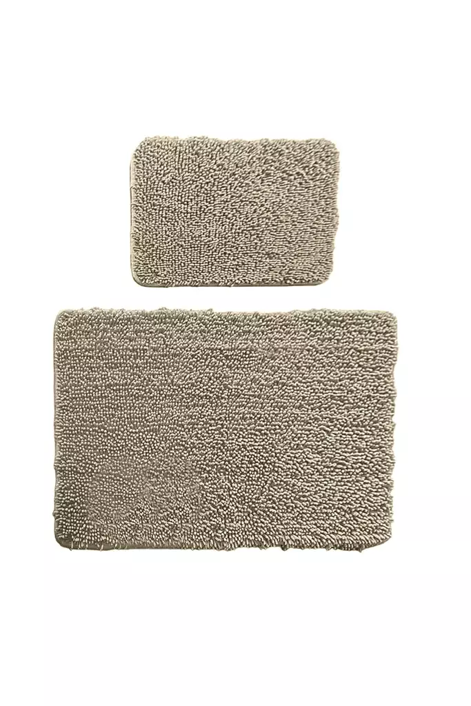 Badrumsmatta Set Mijölnir Sten 100% Bomull Halkfri Handgjorda Spetskanter 50x60 cm & 60x100 cm - Badrumsmattor och våtrumsmattor - 8683342812832 - 1