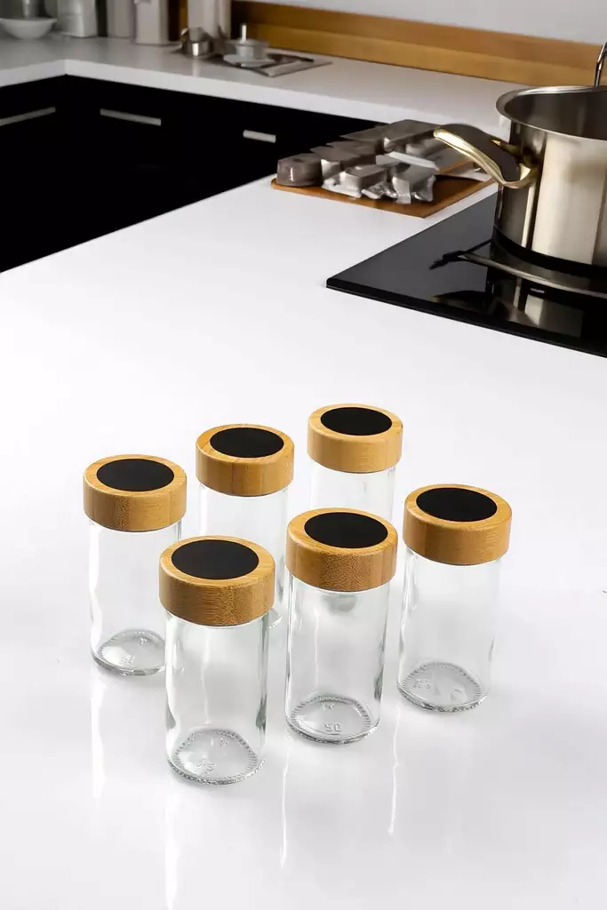 Kryddburk Set Hermia Transparent Glas 6 Delar - Dagliga köksartiklar - 8684283873982 - 1