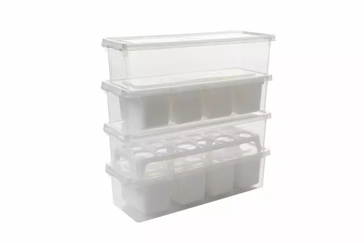 Förvaringslåda Set Hermia Transparent Plast 4 Delar - Matlådor och matförvaringsbehållare - 8684282832102 - 1