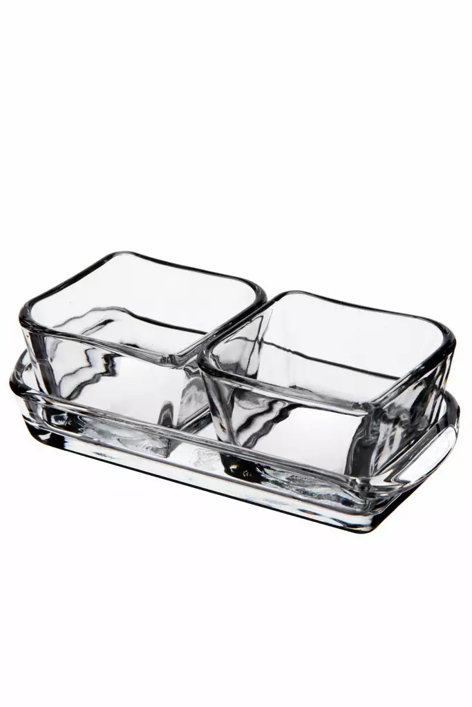 Glasskål Set Hermia Transparent Glas 2 Delar - Serveringsfat - 8684283427932 - 1