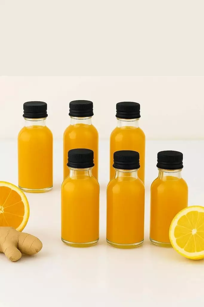 Glasflaskset Hermia Transparent Svart Glas 6 Delar - Serveringsfat - 8684283873692 - 1