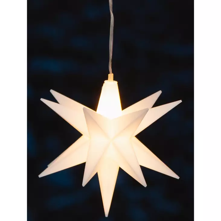 Led Valokoriste tähti roikkuva valkoinen - Ljussmycken och ljusfigurer - 6410416386072 - 1