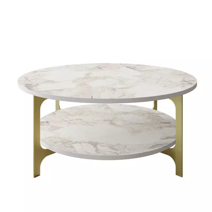 Soffbord Hanah Home Versy Guld Spånskiva 90x90x36,8 cm - Soffbord - 8681875921212 - 1