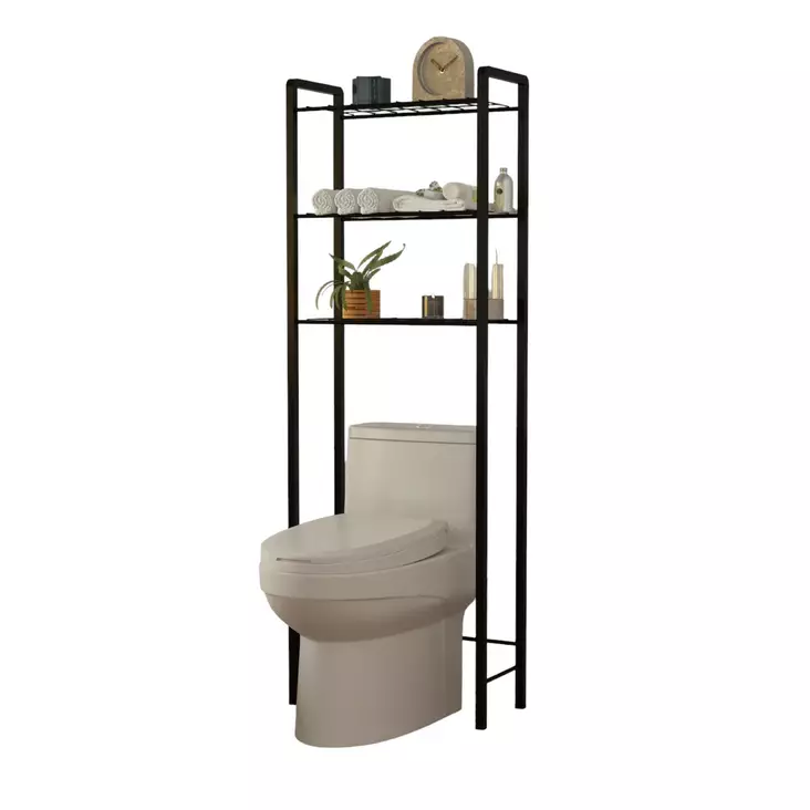 Badrumshylla Hanah Home Otis Svart Metall 52x150x24 cm - Badrumsmöbler - 8684282608332 - 1