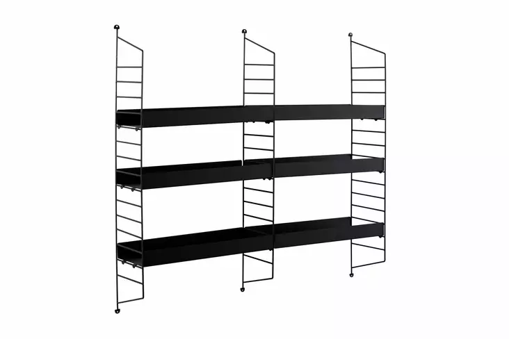 Vägghylla Hanah Home Cm 068 Svart Metall 98x21x100 cm - Vägghyllor - 8684283715312 - 1