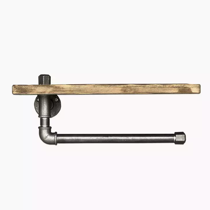 Vägghylla Hanah Home Boruraf035 Svart Valnöt Trä Metall 40x16x14 cm - Vägghyllor - 8681875129632 - 1