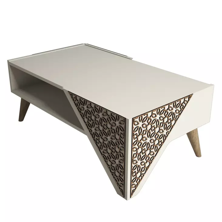 Soffbord Hanah Home Beril Cream Spånskiva 105x58x40 cm - Soffbord - 8681875183672 - 1