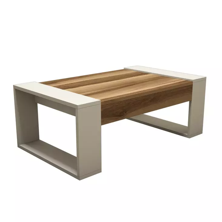 Soffbord Hanah Home Venüs Valnöt Cream Spånskiva 102x37,6x60 cm - Soffbord - 8681875183832 - 1