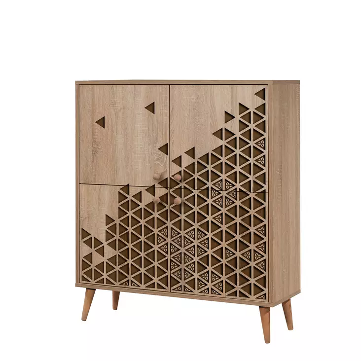 Förvaringsskåp Hanah Home Multilux 124 Sonoma Ek Spånskiva 95x111x36 cm - Skåp och byråer - 8681875380712 - 1