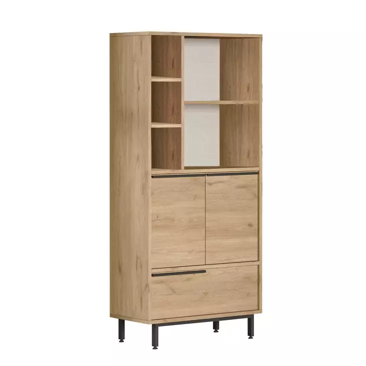 Förvaringsskåp Hanah Home On9B S Valnöt Spånskiva 74,8x161,6x35,5 cm - Skåp och byråer - 8684282369332 - 1