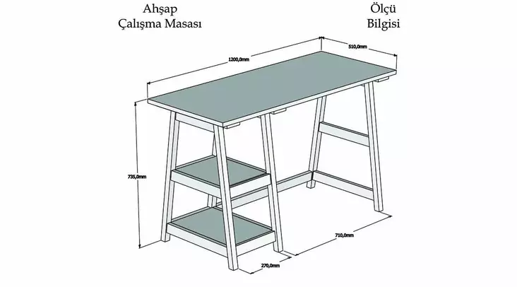 Skrivbord Hanah Home Perla Ek Massiv Furu 120x73,5x51 cm - Skrivbord - 8681875207132 - 1